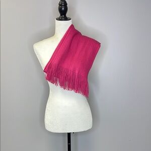Vibrant Pink Fringe Scarf Wrap